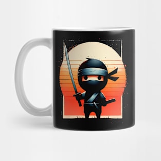 Midnight Warrior Little Ninja Warrior Graphic Tee | Cartoon Urban Ninja Mug